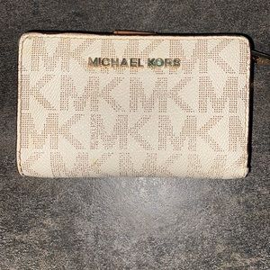 Michael kors small wallet, creme/tan